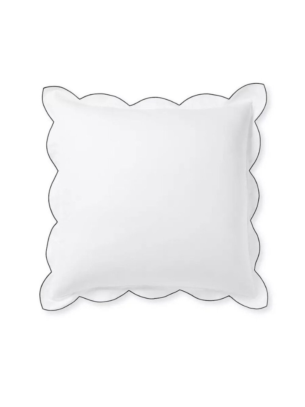 NEW Serena & Lily Scallop Sateen Euro Pillow Sham-Navy Blue